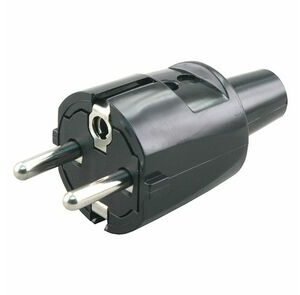 stekker pp pcv randaarde 10/16a zwart