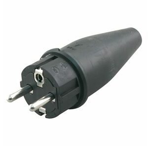 stekker volrubber randaarde 10/16a zwart
