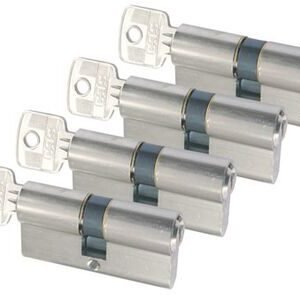 sx profielcilinder nikkel messing 4x gelijksluitend skg2 60mm