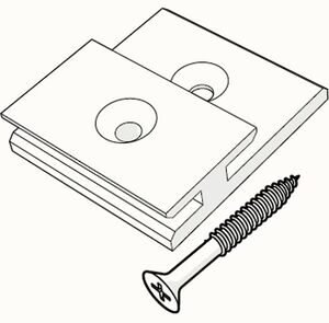 Trespa pura montageclips + RVS schroeven 3,5x30mm
