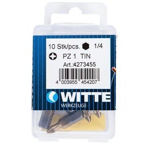 Witte schroefbit pozidriv pz1 1/4" 25mm 10st