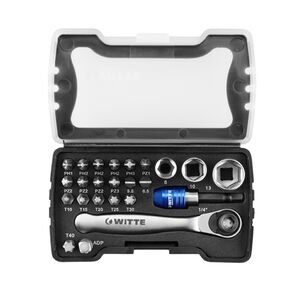 Witte ratelset met bits 24-delig ratel- en bitset