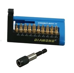 Witte bitset combit-box philips/pozidriv Diamant ph-pz 11st