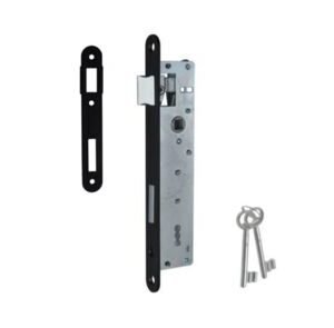 comfidoor smal dag- en nacht klavierslot met voorplaat zwart 45mm