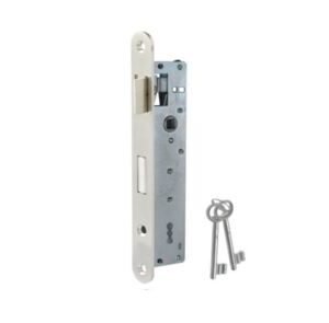 comfidoor smal dag- en nacht klavierslot met voorplaat staal rvs-kleur 45mm