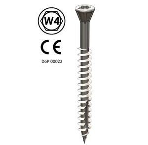 Woodfast RVS potdeksel/hardhoutschroef 5,0x60mm zwart 100st