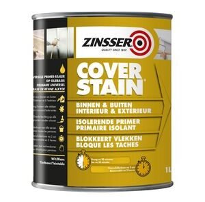 zinsser cover stain grondverf mat wit 1ltr