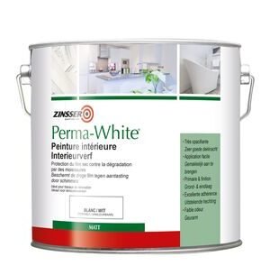 zinnser perma-white matt verf schimmelbestendig wit 1ltr
