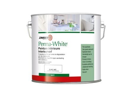 zinnser perma-white matt verf schimmelbestendig wit 1ltr